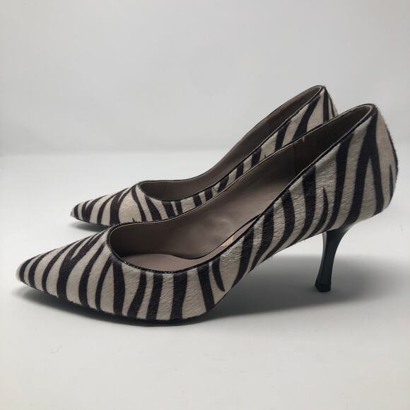 NIne & Co. Faux Fur Zebra Print Heels 8 - Picture 8 of 12